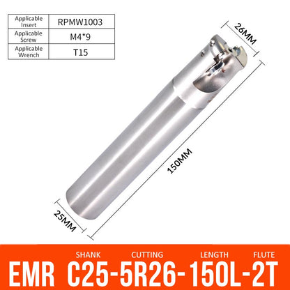 EMR C25-5R26-150-2T CNC Milling Cutter Tool Holder Ball Nose Milling Cutter Shank Anti-vibration - Da Blacksmith