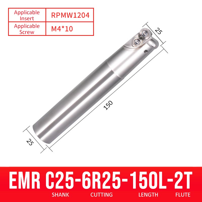 EMR C25-6R25-150-2T CNC Milling Cutter Tool Holder Ball Nose Milling Cutter Shank Anti-vibration - Da Blacksmith