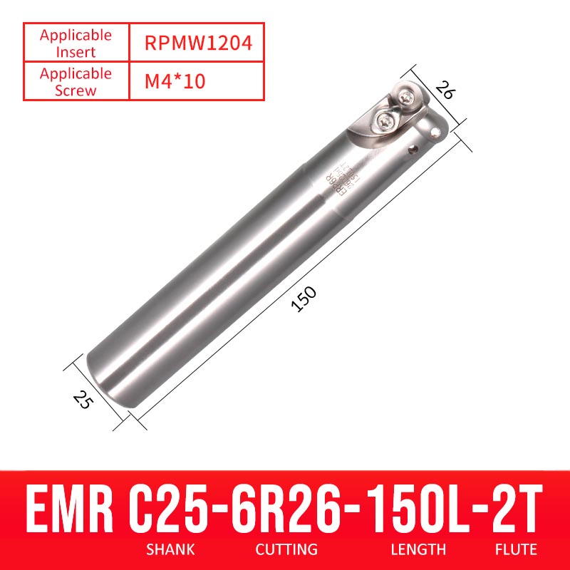 EMR C25-6R26-150-2T CNC Milling Cutter Tool Holder Ball Nose Milling Cutter Shank Anti-vibration - Da Blacksmith