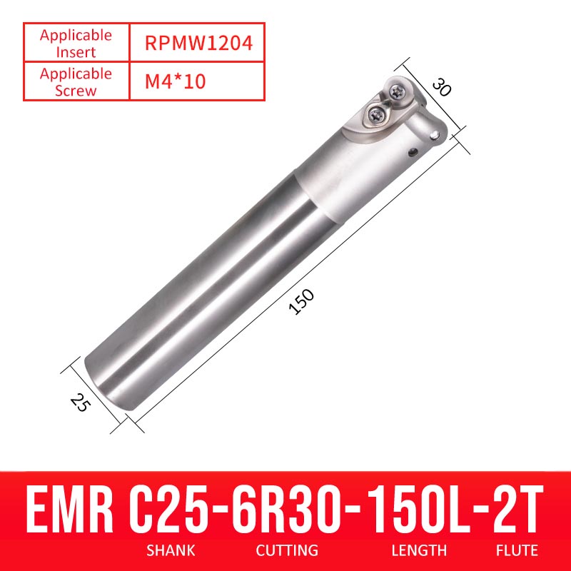 EMR C25-6R30-150-2T CNC Milling Cutter Tool Holder Ball Nose Milling Cutter Shank Anti-vibration - Da Blacksmith