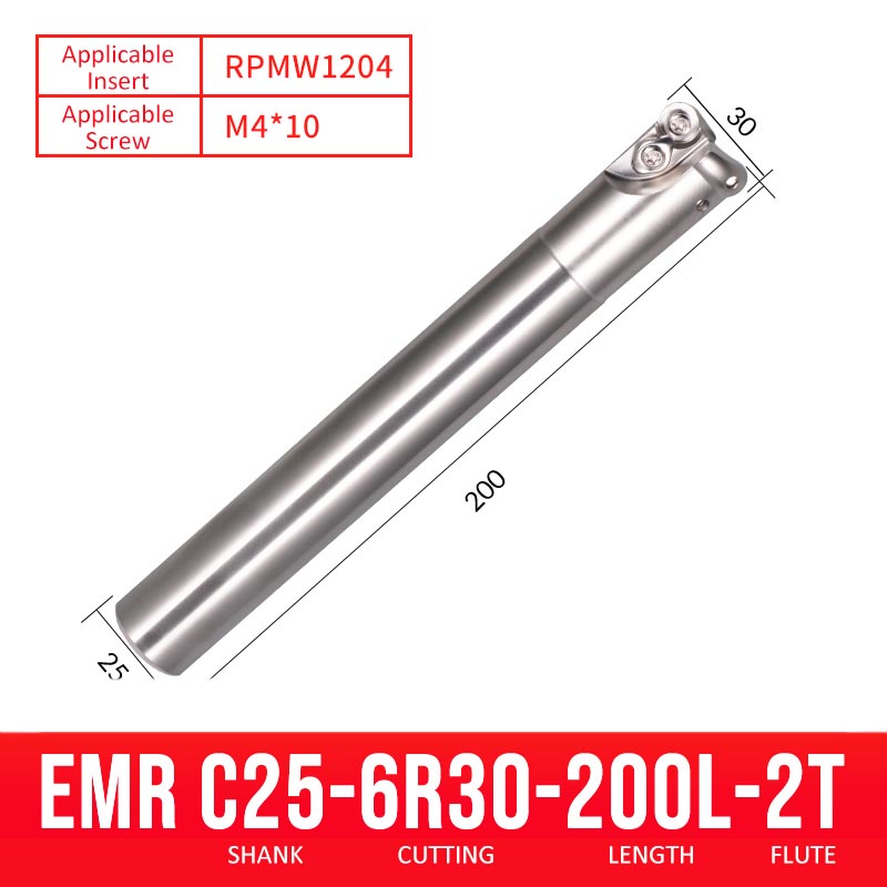 EMR C25-6R30-200-2T CNC Milling Cutter Tool Holder Ball Nose Milling Cutter Shank Anti-vibration - Da Blacksmith