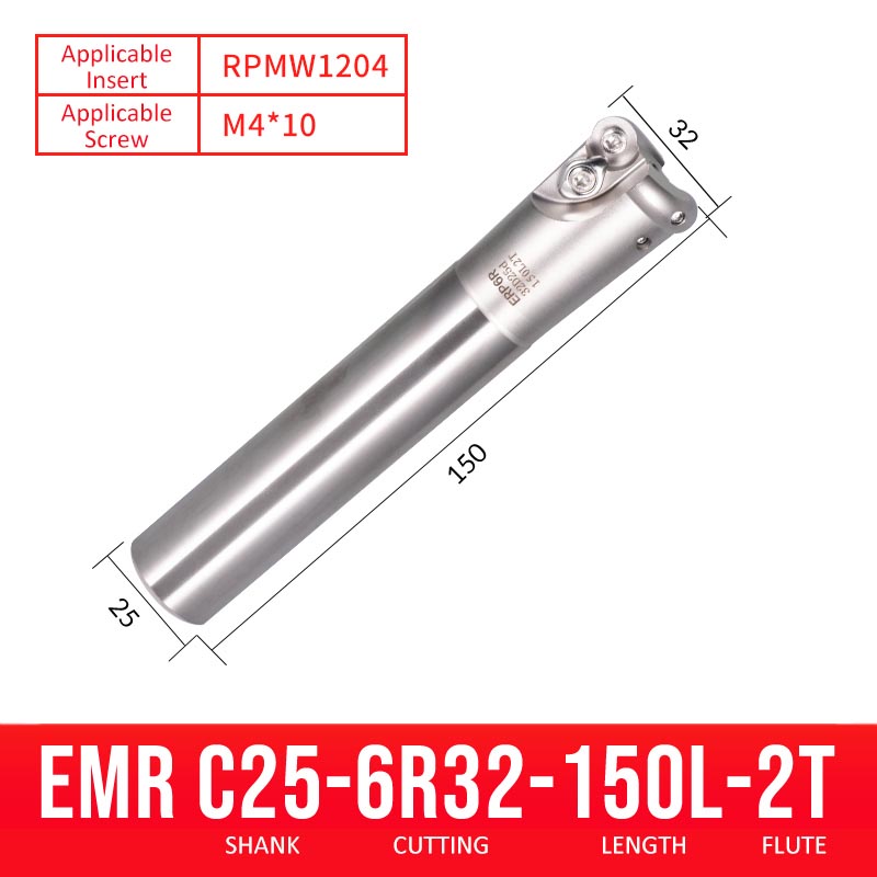 EMR C25-6R32-150-2T CNC Milling Cutter Tool Holder Ball Nose Milling Cutter Shank Anti-vibration - Da Blacksmith