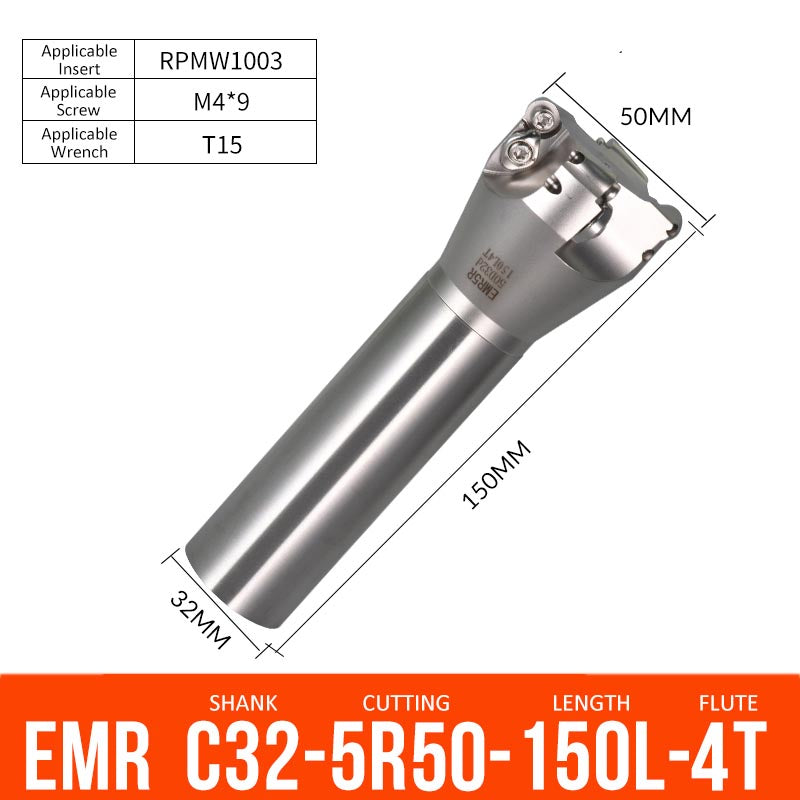 EMR C32-5R50-150-4T CNC Milling Cutter Tool Holder Ball Nose Milling Cutter Shank Anti-vibration - Da Blacksmith