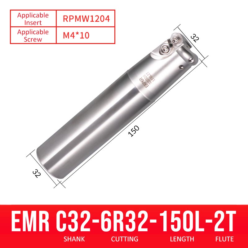 EMR C32-6R32-150-2T CNC Milling Cutter Tool Holder Ball Nose Milling Cutter Shank Anti-vibration - Da Blacksmith