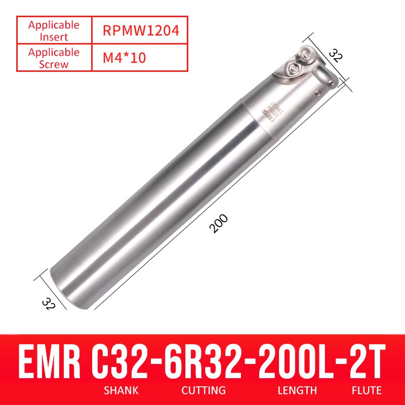 EMR C32-6R32-200-2T CNC Milling Cutter Tool Holder Ball Nose Milling Cutter Shank Anti-vibration - Da Blacksmith