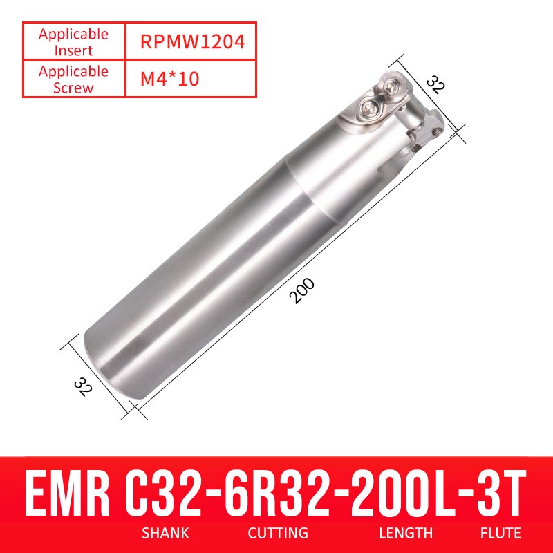 EMR C32-6R32-200-3T CNC Milling Cutter Tool Holder Ball Nose Milling Cutter Shank Anti-vibration - Da Blacksmith