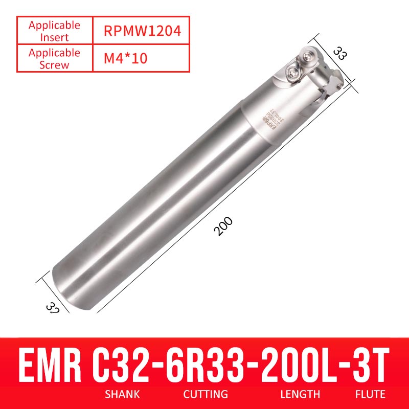 EMR C32-6R33-200-3T CNC Milling Cutter Tool Holder Ball Nose Milling Cutter Shank Anti-vibration - Da Blacksmith