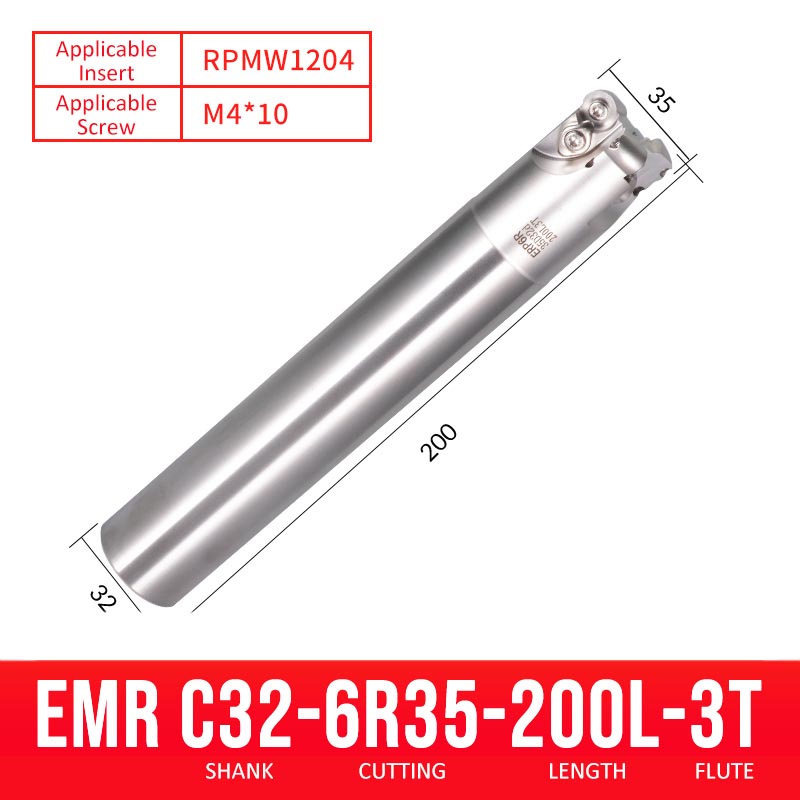 EMR C32-6R35-200-3T CNC Milling Cutter Tool Holder Ball Nose Milling Cutter Shank Anti-vibration - Da Blacksmith