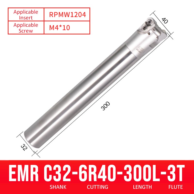 EMR C32-6R40-300-3T CNC Milling Cutter Tool Holder Ball Nose Milling Cutter Shank Anti-vibration - Da Blacksmith