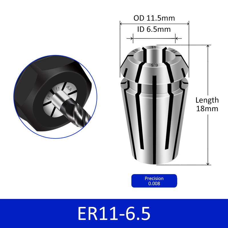 ER11-6.5 Elastic Collet Spring Chuck High Precision for Milling Cutter Engraving Machine - Da Blacksmith