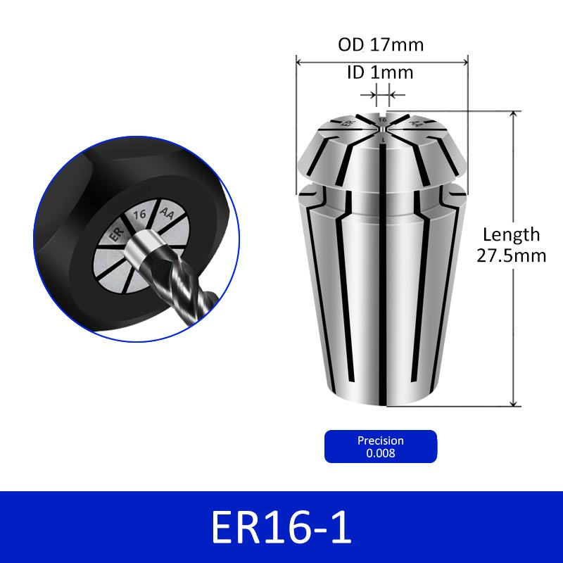 ER16-1 Elastic Collet Spring Chuck High Precision for Milling Cutter Engraving Machine - Da Blacksmith