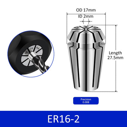 ER16-2 Elastic Collet Spring Chuck High Precision for Milling Cutter Engraving Machine - Da Blacksmith