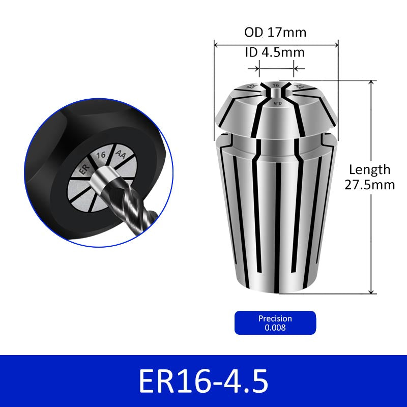 ER16-4.5 Elastic Collet Spring Chuck High Precision for Milling Cutter Engraving Machine - Da Blacksmith