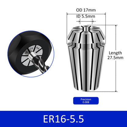 ER16-5.5 Elastic Collet Spring Chuck High Precision for Milling Cutter Engraving Machine - Da Blacksmith