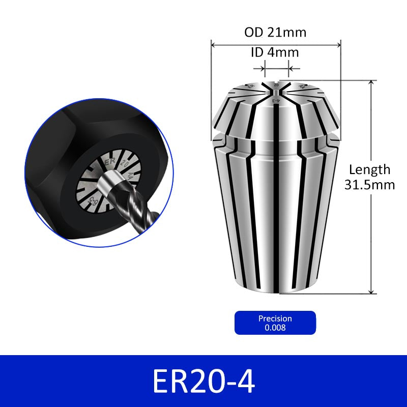 ER20-4 Elastic Collet Spring Chuck High Precision for Milling Cutter Engraving Machine - Da Blacksmith