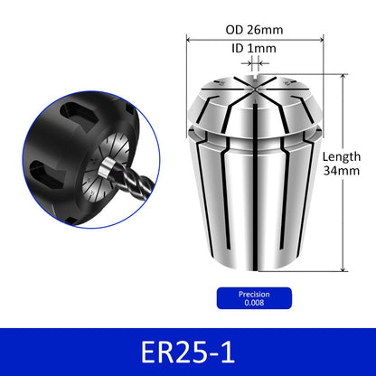 ER25-1 Elastic Collet Spring Chuck High Precision for Milling Cutter Engraving Machine - Da Blacksmith