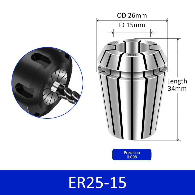 ER25-15 Elastic Collet Spring Chuck High Precision for Milling Cutter Engraving Machine - Da Blacksmith