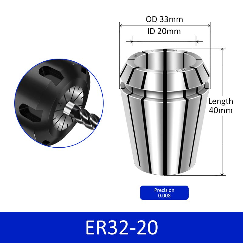 ER32-20 Elastic Collet Spring Chuck High Precision for Milling Cutter Engraving Machine - Da Blacksmith