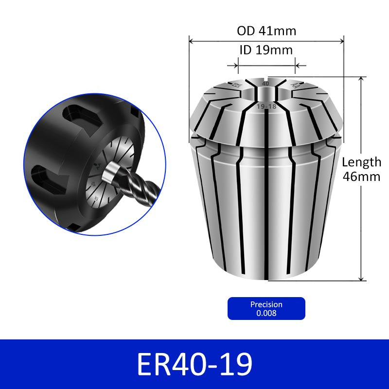ER40-19 Elastic Collet Spring Chuck High Precision for Milling Cutter Engraving Machine - Da Blacksmith