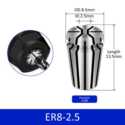 ER8-2.5 Elastic Collet Spring Chuck High Precision for Milling Cutter Engraving Machine - Da Blacksmith