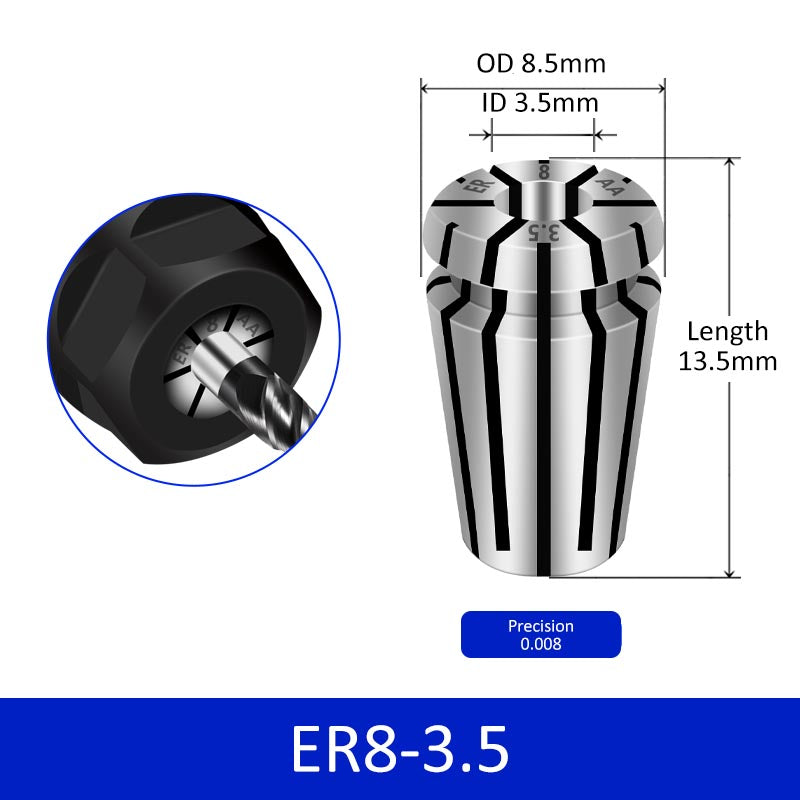 ER8-3.5 Elastic Collet Spring Chuck High Precision for Milling Cutter Engraving Machine - Da Blacksmith