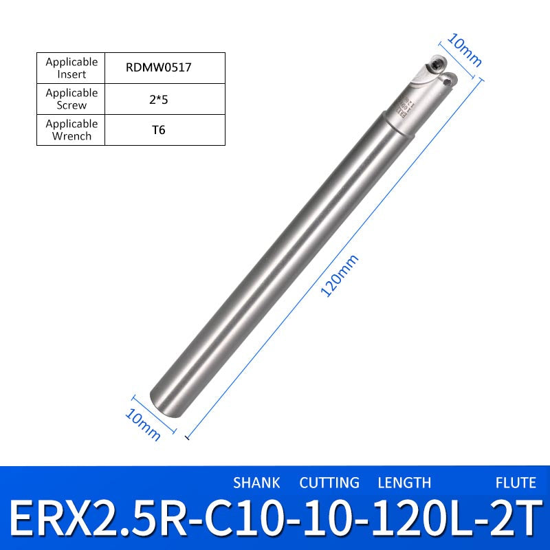 ERX 2.5R-C10-10-120-2T Machining Center Milling Cutter Tool Holder for Small Parts - Da Blacksmith