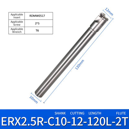 ERX 2.5R-C10-12-120-2T Machining Center Milling Cutter Tool Holder for Small Parts - Da Blacksmith