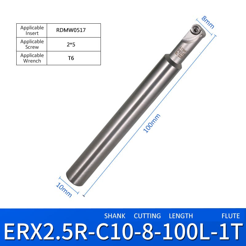 ERX 2.5R-C10-8-100-1T Machining Center Milling Cutter Tool Holder for Small Parts - Da Blacksmith