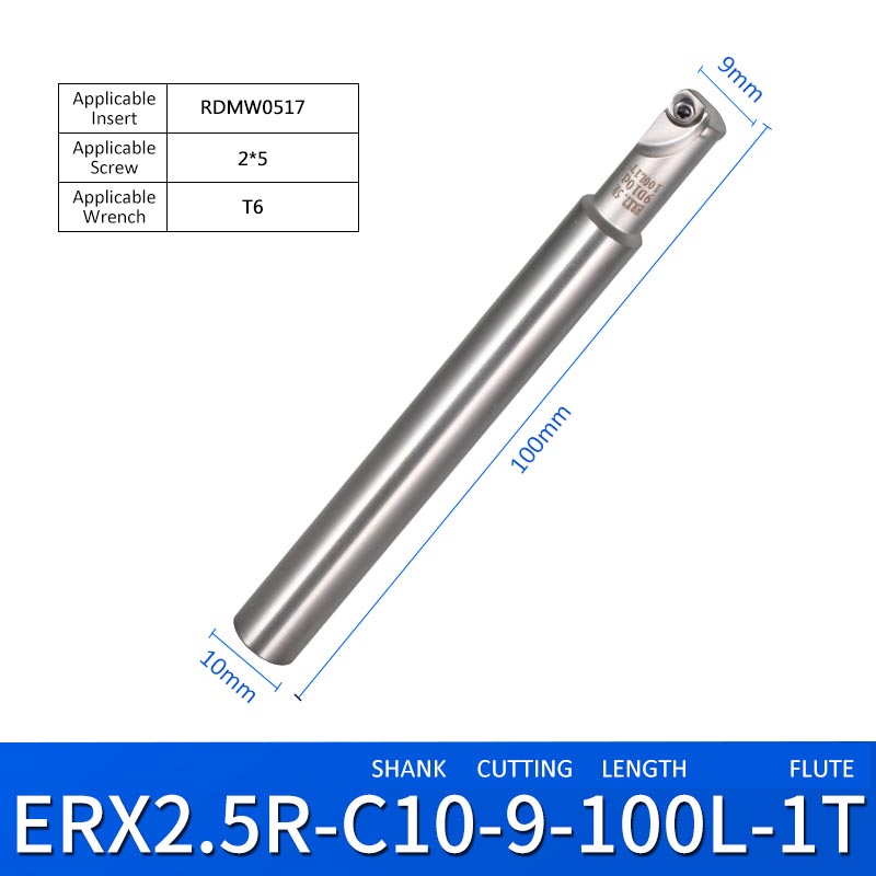 ERX 2.5R-C10-9-100-1T Machining Center Milling Cutter Tool Holder for Small Parts - Da Blacksmith