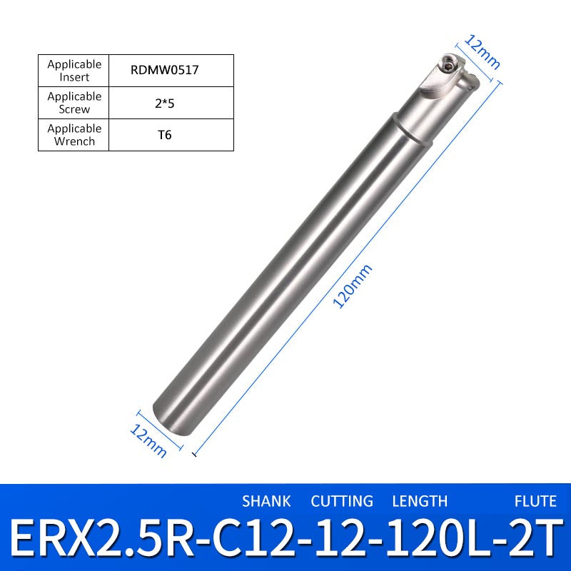 ERX 2.5R-C12-12-120-2T Machining Center Milling Cutter Tool Holder for Small Parts - Da Blacksmith