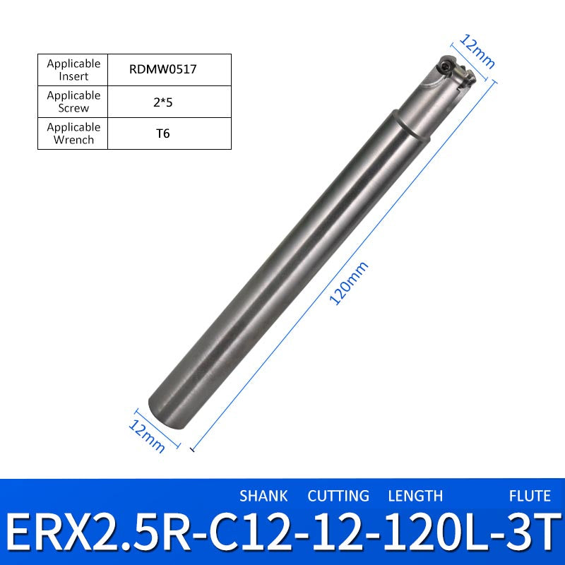 ERX 2.5R-C12-12-120-3T Machining Center Milling Cutter Tool Holder for Small Parts - Da Blacksmith