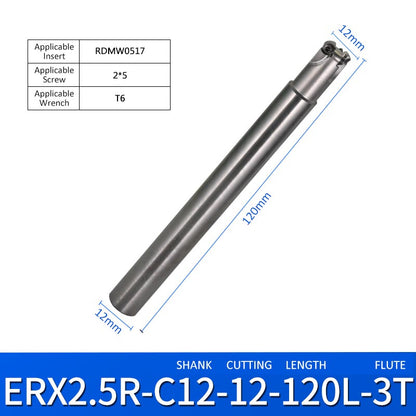 ERX 2.5R-C12-12-120-3T Machining Center Milling Cutter Tool Holder for Small Parts - Da Blacksmith