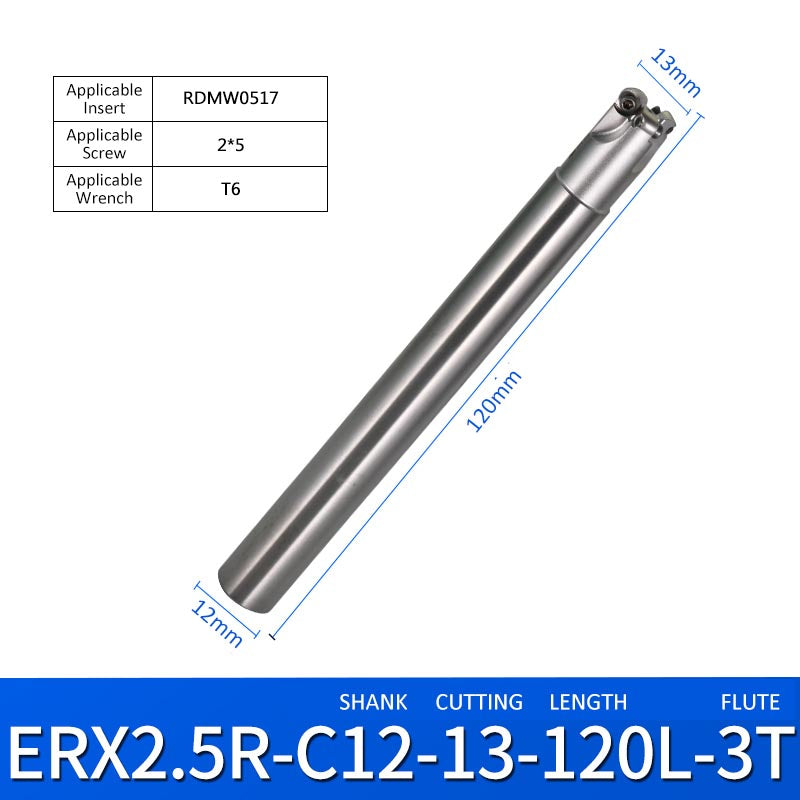 ERX 2.5R-C12-13-120-3T Machining Center Milling Cutter Tool Holder for Small Parts - Da Blacksmith