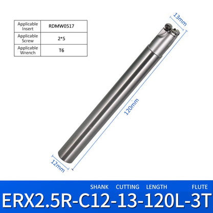 ERX 2.5R-C12-13-120-3T Machining Center Milling Cutter Tool Holder for Small Parts - Da Blacksmith