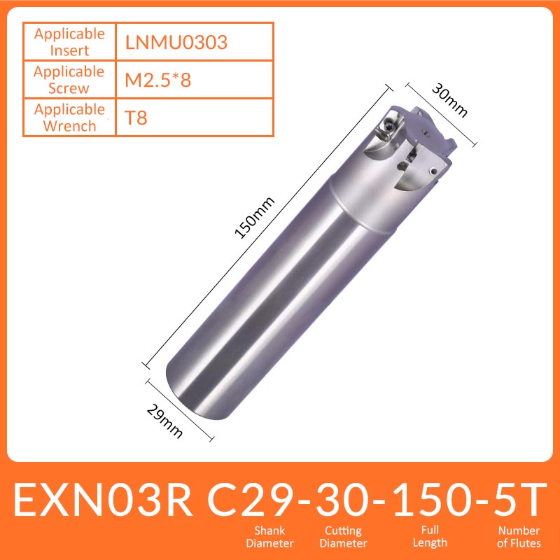 EXN03 C29-30-150-5T High-efficiency Double-sided Edge Cutter Holder for Fast Feed Milling Cutter - Da Blacksmith