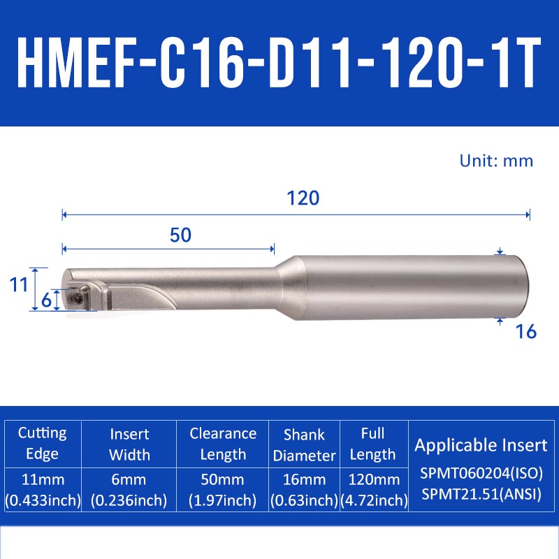 HMEF Square End Countersink Boring Tool Holder HMEF-C16-D11-120-1T - Da Blacksmith