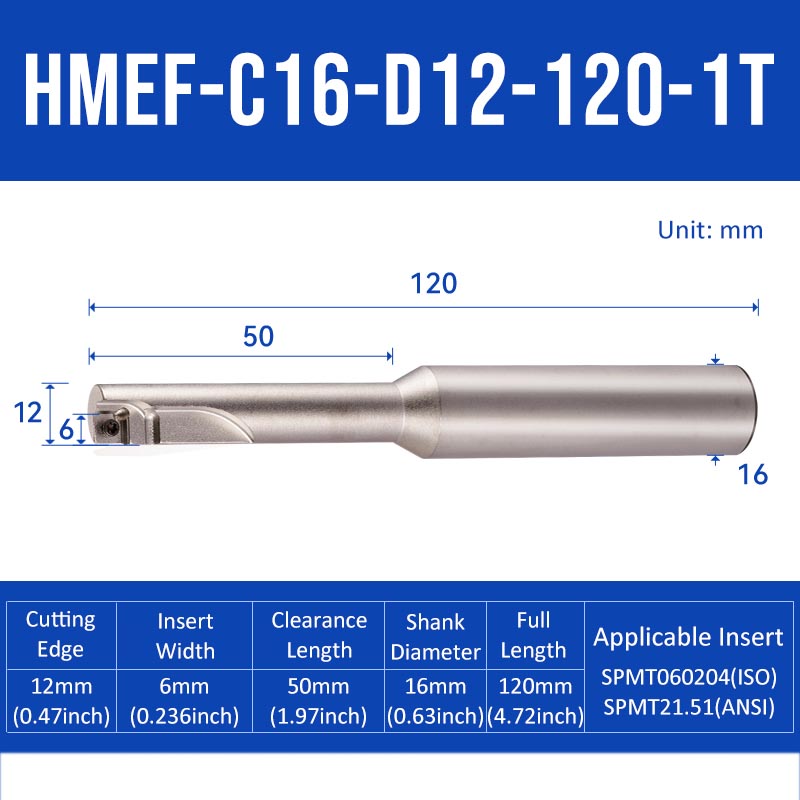 HMEF Square End Countersink Boring Tool Holder HMEF-C16-D12-120-1T - Da Blacksmith