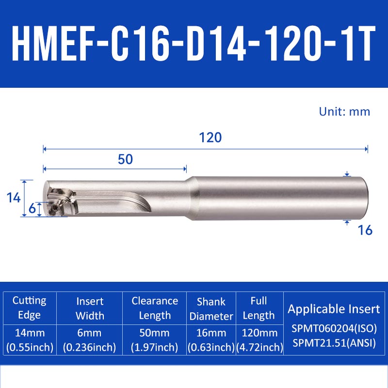 HMEF Square End Countersink Boring Tool Holder HMEF-C16-D14-120-1T - Da Blacksmith