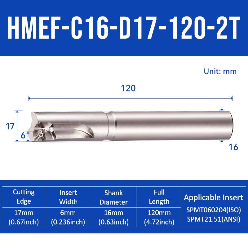 HMEF Square End Countersink Boring Tool Holder HMEF-C16-D17-120-2T - Da Blacksmith