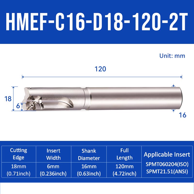 HMEF Square End Countersink Boring Tool Holder HMEF-C16-D18-120-2T - Da Blacksmith
