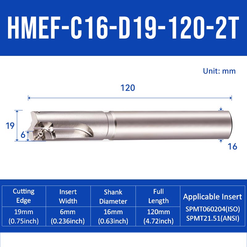 HMEF Square End Countersink Boring Tool Holder HMEF-C16-D19-120-2T - Da Blacksmith