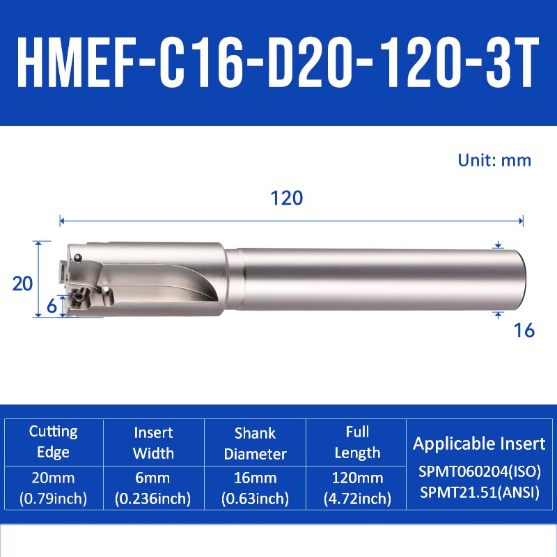 HMEF Square End Countersink Boring Tool Holder HMEF-C16-D20-120-3T - Da Blacksmith