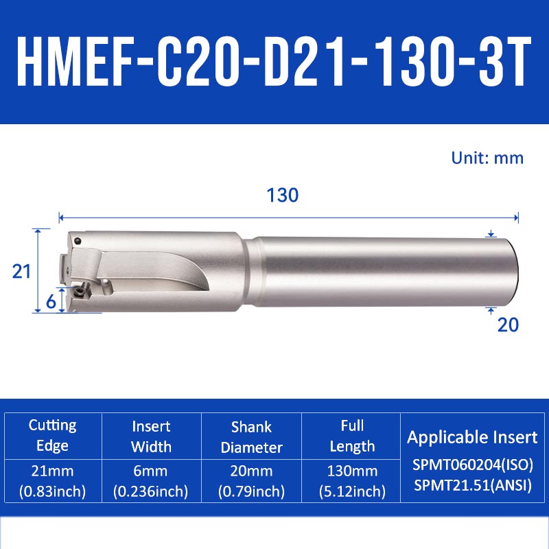 HMEF Square End Countersink Boring Tool Holder HMEF-C20-D21-130-3T - Da Blacksmith