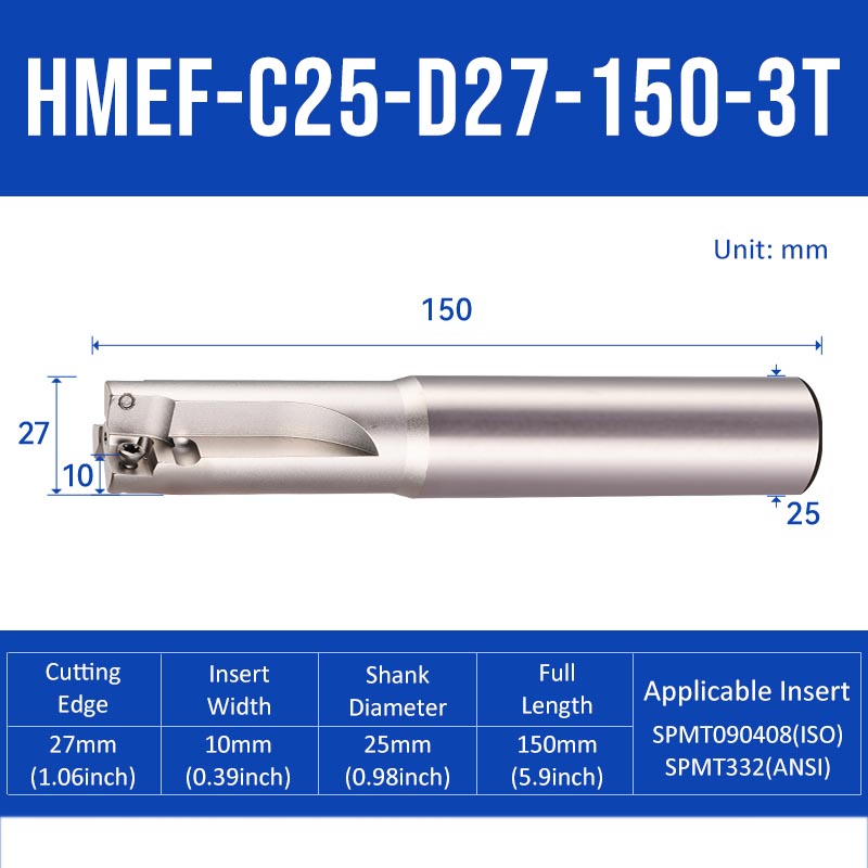 HMEF Square End Countersink Boring Tool Holder HMEF-C25-D27-150-3T - Da Blacksmith