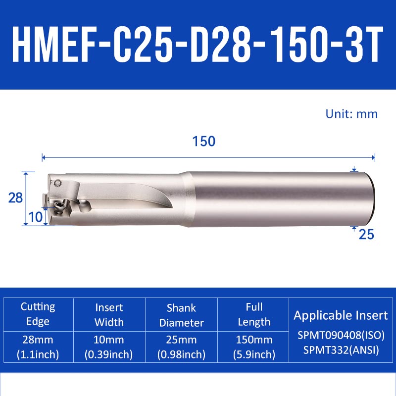 HMEF Square End Countersink Boring Tool Holder HMEF-C25-D28-150-3T - Da Blacksmith