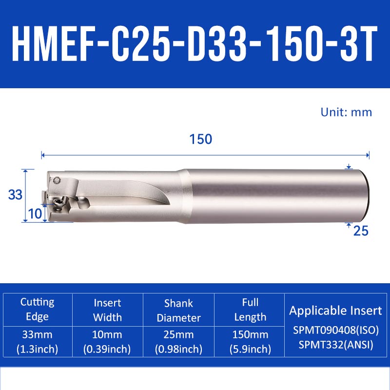 HMEF Square End Countersink Boring Tool Holder HMEF-C25-D33-150-3T - Da Blacksmith