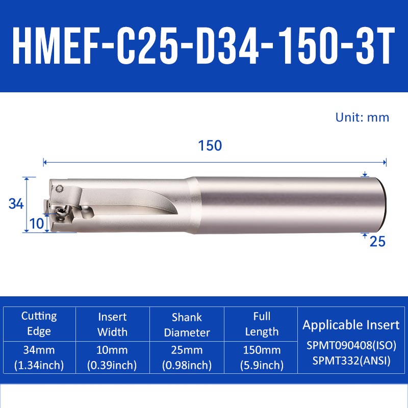 HMEF Square End Countersink Boring Tool Holder HMEF-C25-D34-150-3T - Da Blacksmith