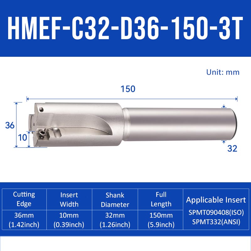 HMEF Square End Countersink Boring Tool Holder HMEF-C32-D36-150-3T - Da Blacksmith