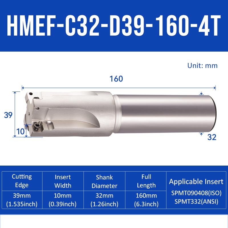 HMEF Square End Countersink Boring Tool Holder HMEF-C32-D39-160-4T - Da Blacksmith