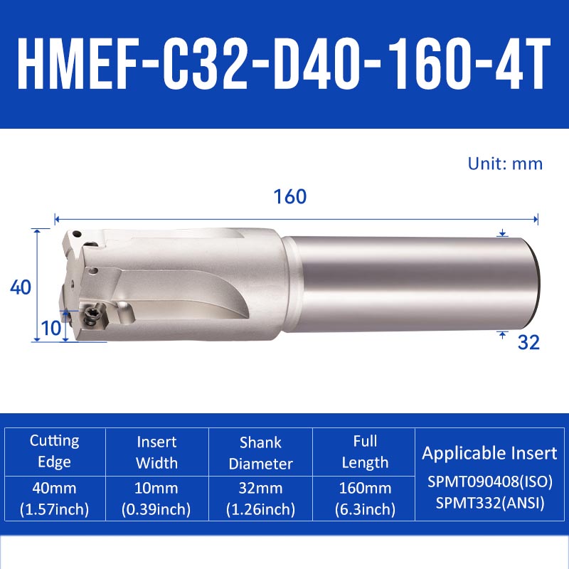 HMEF Square End Countersink Boring Tool Holder HMEF-C32-D40-160-4T - Da Blacksmith